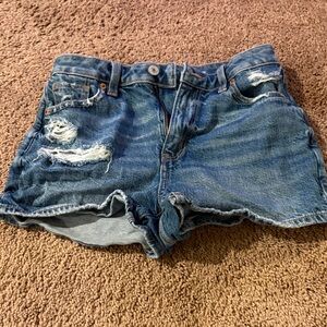 American Eagle Outfitters Distressed Blue Denim Cutoff Shorts